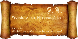 Frankovits Mirandella névjegykártya